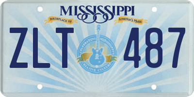 MS license plate ZLT487