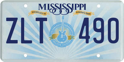 MS license plate ZLT490