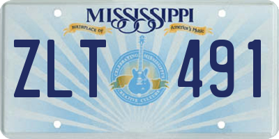 MS license plate ZLT491