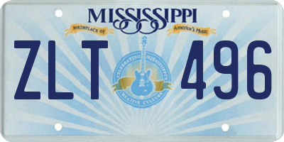 MS license plate ZLT496