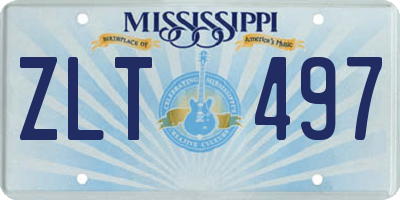 MS license plate ZLT497