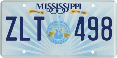 MS license plate ZLT498