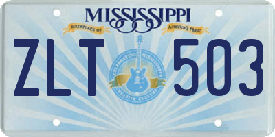 MS license plate ZLT503