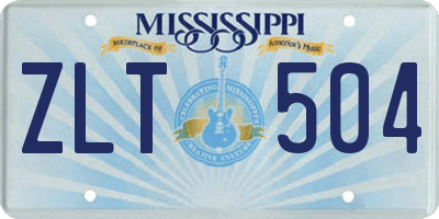 MS license plate ZLT504