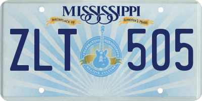 MS license plate ZLT505