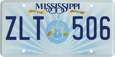 MS license plate ZLT506