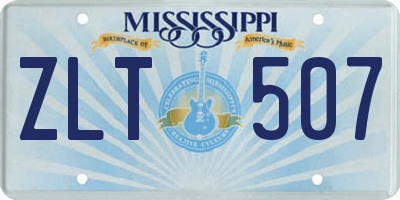 MS license plate ZLT507
