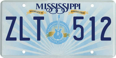 MS license plate ZLT512
