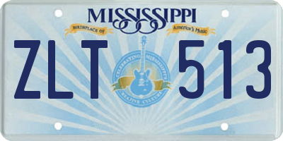 MS license plate ZLT513
