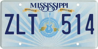 MS license plate ZLT514