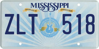 MS license plate ZLT518