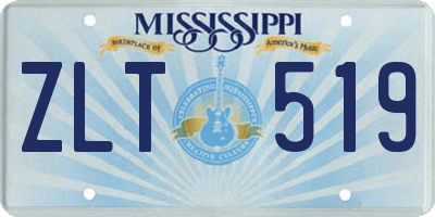MS license plate ZLT519