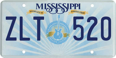 MS license plate ZLT520