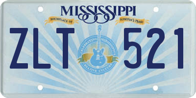 MS license plate ZLT521