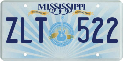 MS license plate ZLT522