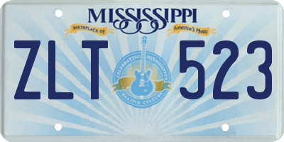 MS license plate ZLT523