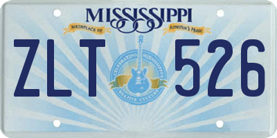 MS license plate ZLT526