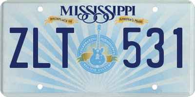 MS license plate ZLT531