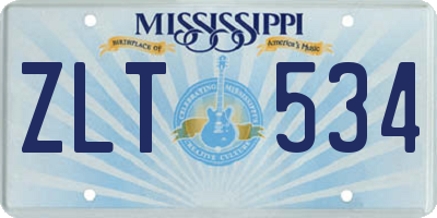 MS license plate ZLT534