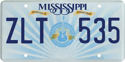 MS license plate ZLT535