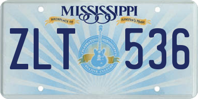 MS license plate ZLT536