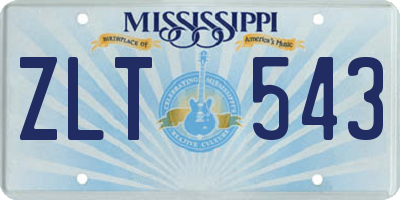 MS license plate ZLT543