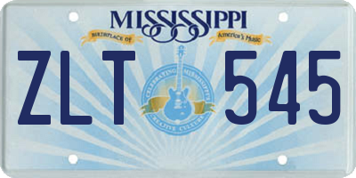 MS license plate ZLT545
