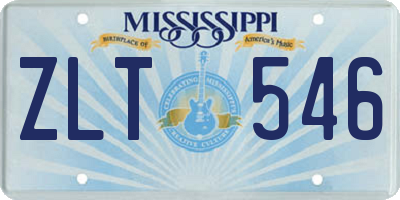 MS license plate ZLT546