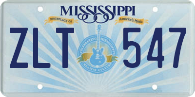 MS license plate ZLT547