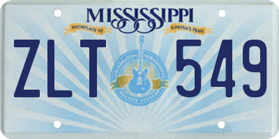 MS license plate ZLT549