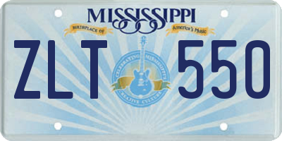 MS license plate ZLT550