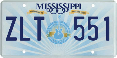 MS license plate ZLT551