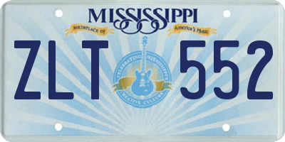 MS license plate ZLT552