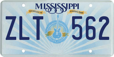 MS license plate ZLT562