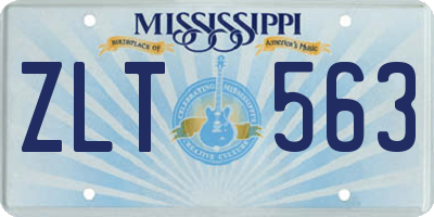 MS license plate ZLT563