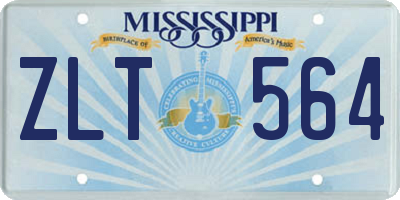 MS license plate ZLT564