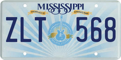 MS license plate ZLT568