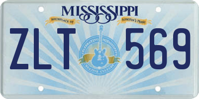 MS license plate ZLT569