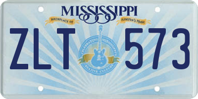 MS license plate ZLT573