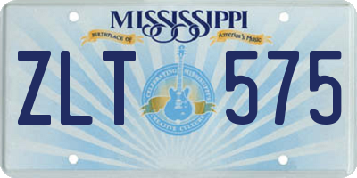 MS license plate ZLT575