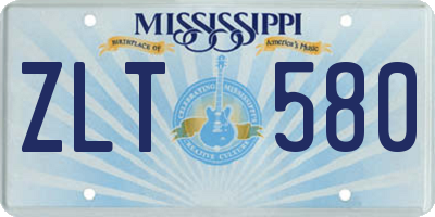 MS license plate ZLT580