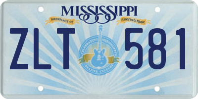 MS license plate ZLT581