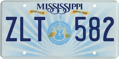MS license plate ZLT582