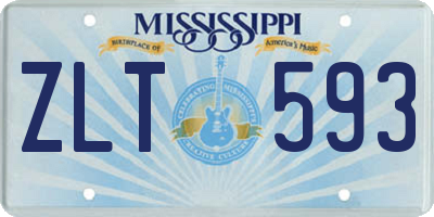 MS license plate ZLT593