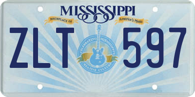 MS license plate ZLT597