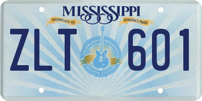 MS license plate ZLT601