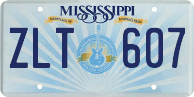 MS license plate ZLT607