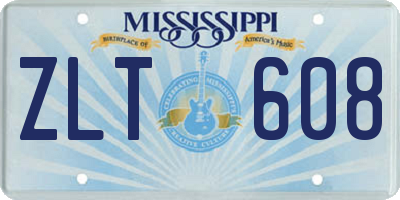 MS license plate ZLT608