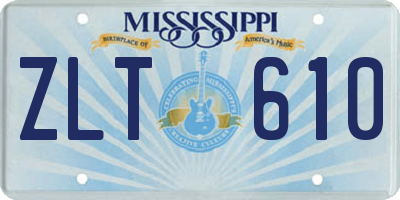 MS license plate ZLT610