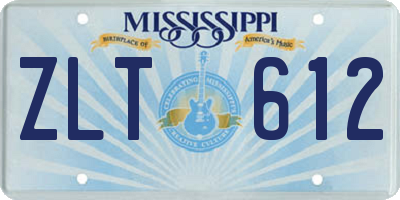 MS license plate ZLT612